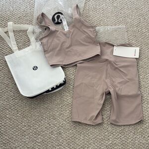 Lululemon Mauve Sports Bra and Shorts Set